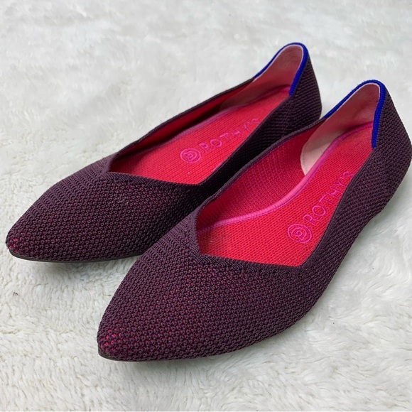 Rothy’s Women's Rare Unicorn Violet Purple The Point Flats Size 8.5 - Picture 5 of 14